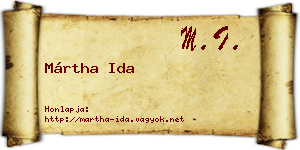 Mártha Ida névjegykártya